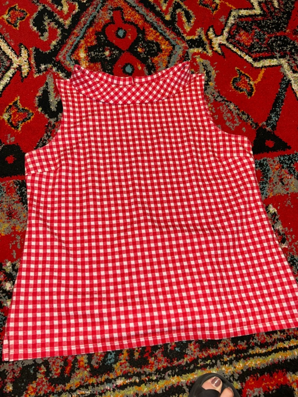 EUC Talbots large petite red gingham top